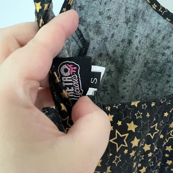 Gold Star Skater Dress - Retrolicious Modcloth Cotton Pockets - Picture 5 of 9